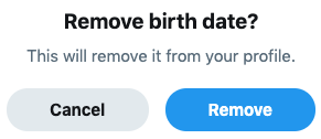 Twitter Remove birth date