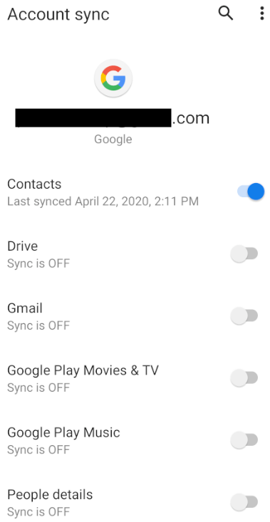 Android Account sync